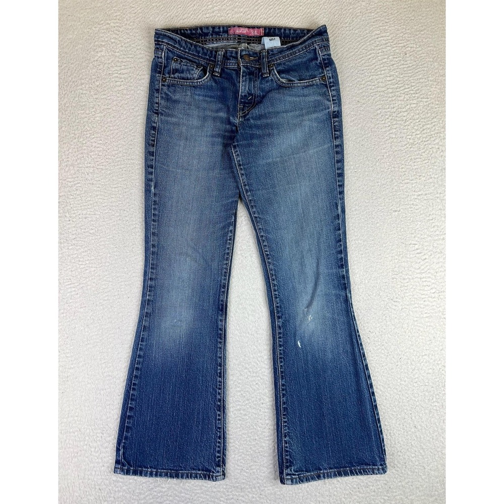 Levis 518 Superlow Bootcut Jeans Juniors 1S Blue Wash Low Rise Stretch Denim
